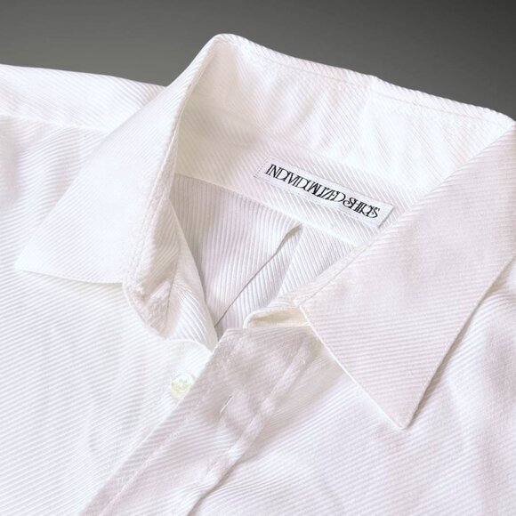 Individualized Shirts Y2K Custom Supima Cotton White Duke Twill Mens Dress Shirt - Picture 4 of 9